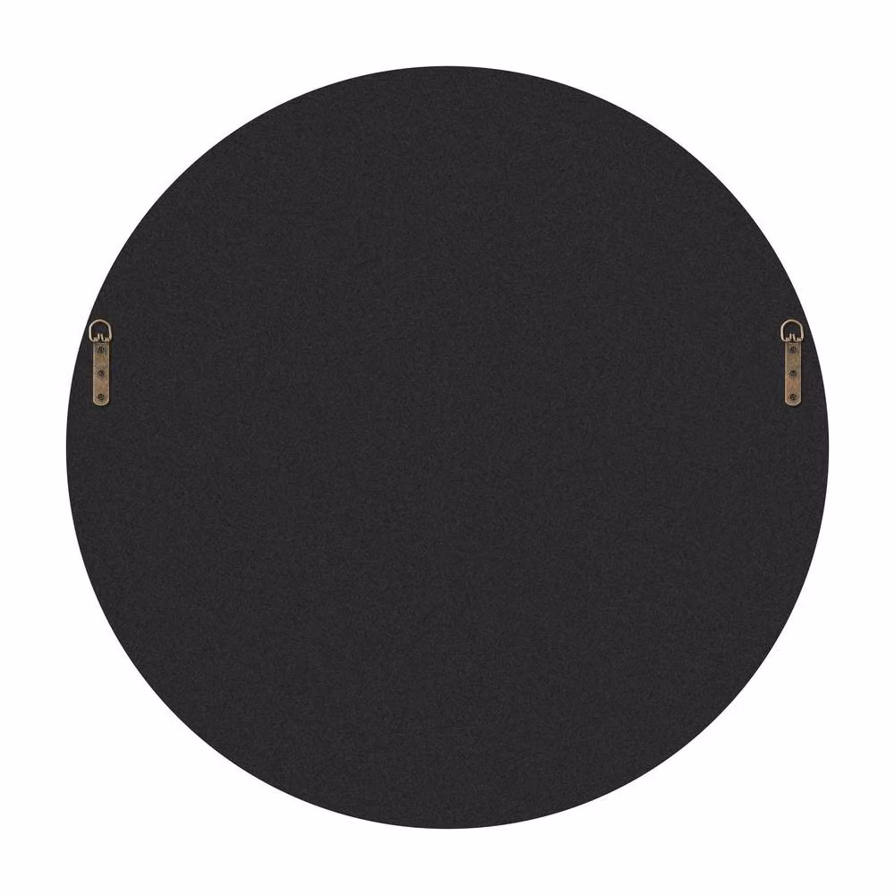 FurnitureboxUK Inga Round Wall Mirror in Brown Walnut Wood, Diameter: 80 cm – 2