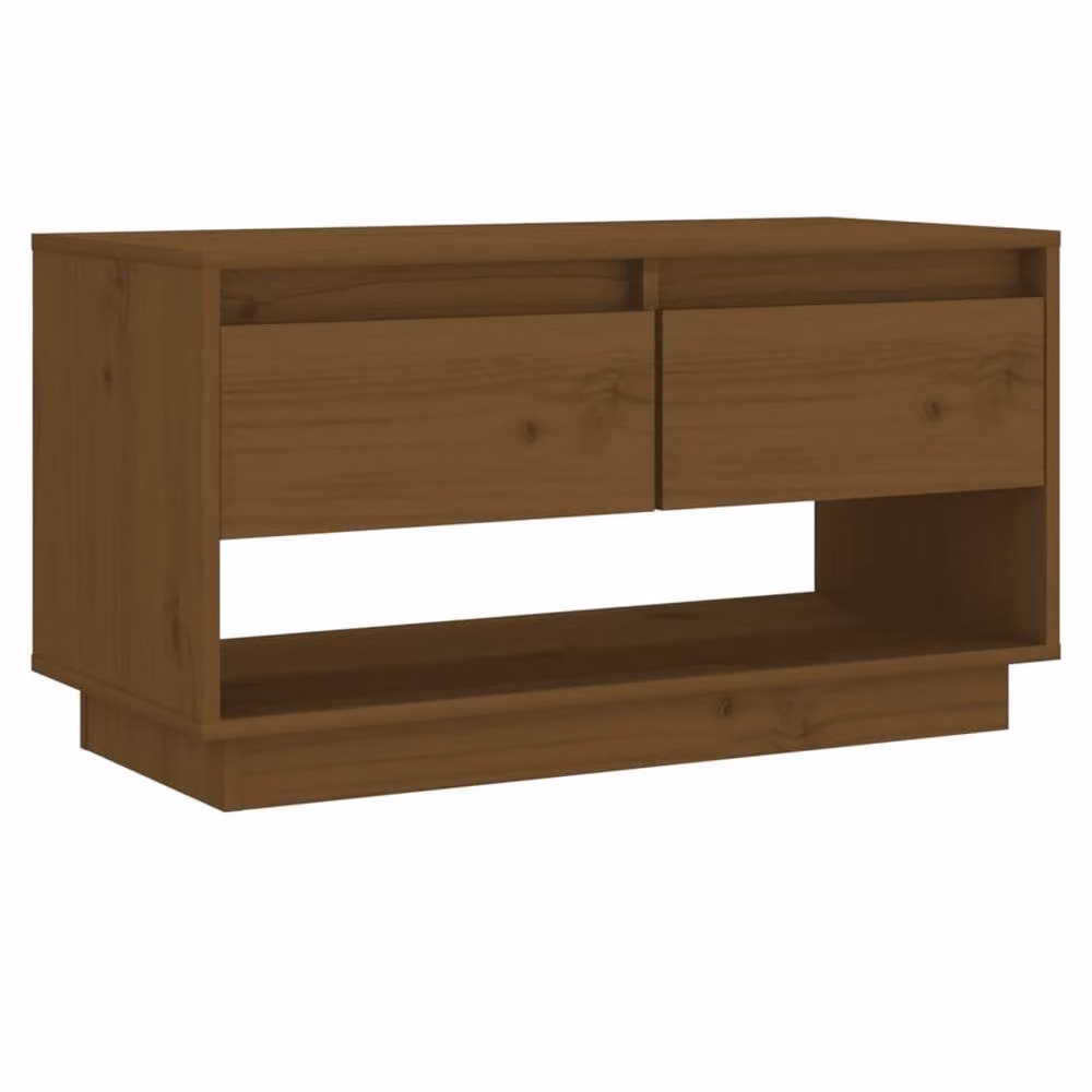 Berkfield Home Honey Brown Solid Wood Pine TV Cabinet W: 74 cm, D: 34 cm, H: 40 cm – 3