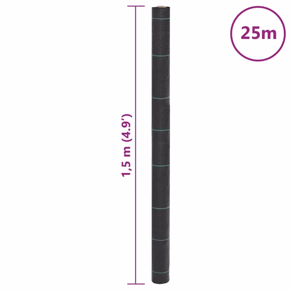 Berkfield Home Black Plastic Weed Membrane 1.5 x 25 m – 4