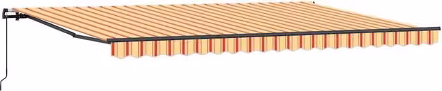 Berkfield Home Manual Retractable Wall-Mounted Awning in Yellow and Orange Stripes, W: 500 cm, D: 300 cm