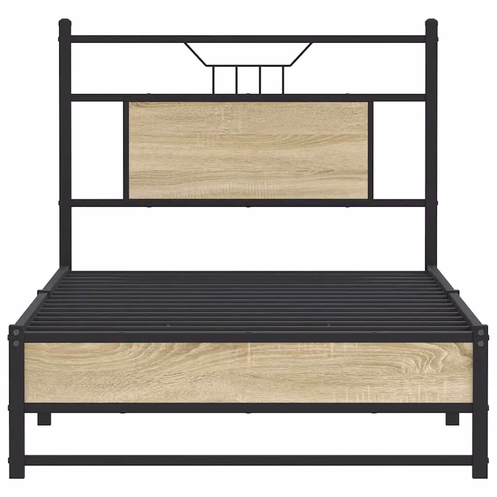 Berkfield Home Sonoma Oak Small Single Bed Frame in Brown, W/D/H: 75 x 190 cm – 3