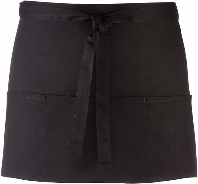 Premier Colours 3 Pocket Short Apron in Black