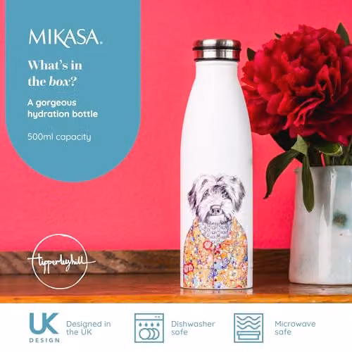 Mikasa Tipperleyhill Cockapoo Vacuum-Insulated Stainless Steel Water Bottle, 500ml, White and Multicolour – 2