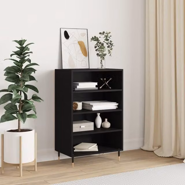Berkfield Home Black Modern Highboard W/D/H: 57 x 35 x 90 cm
