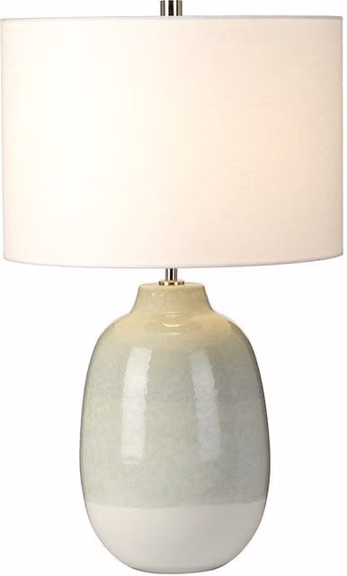 Netlighting Chelsfield Ceramic Table Lamp with Fabric Shade in White
