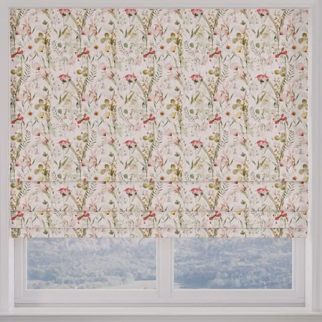 Linda Barker Alda Made to Measure Blackout Roman Blind in Multicolour Floral Design