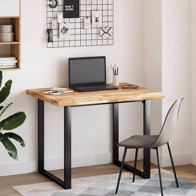 Berkfield Home Solid Wood Acacia Desk Top Oil Finished in Brown, W: 100 cm, D: 80 cm, H: 4 cm – 1