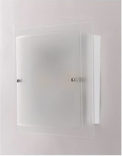 Netlighting 2 Light Modern Square Glass Flush Ceiling Light in White, W/D/H: 30 x 30 x 30 cm