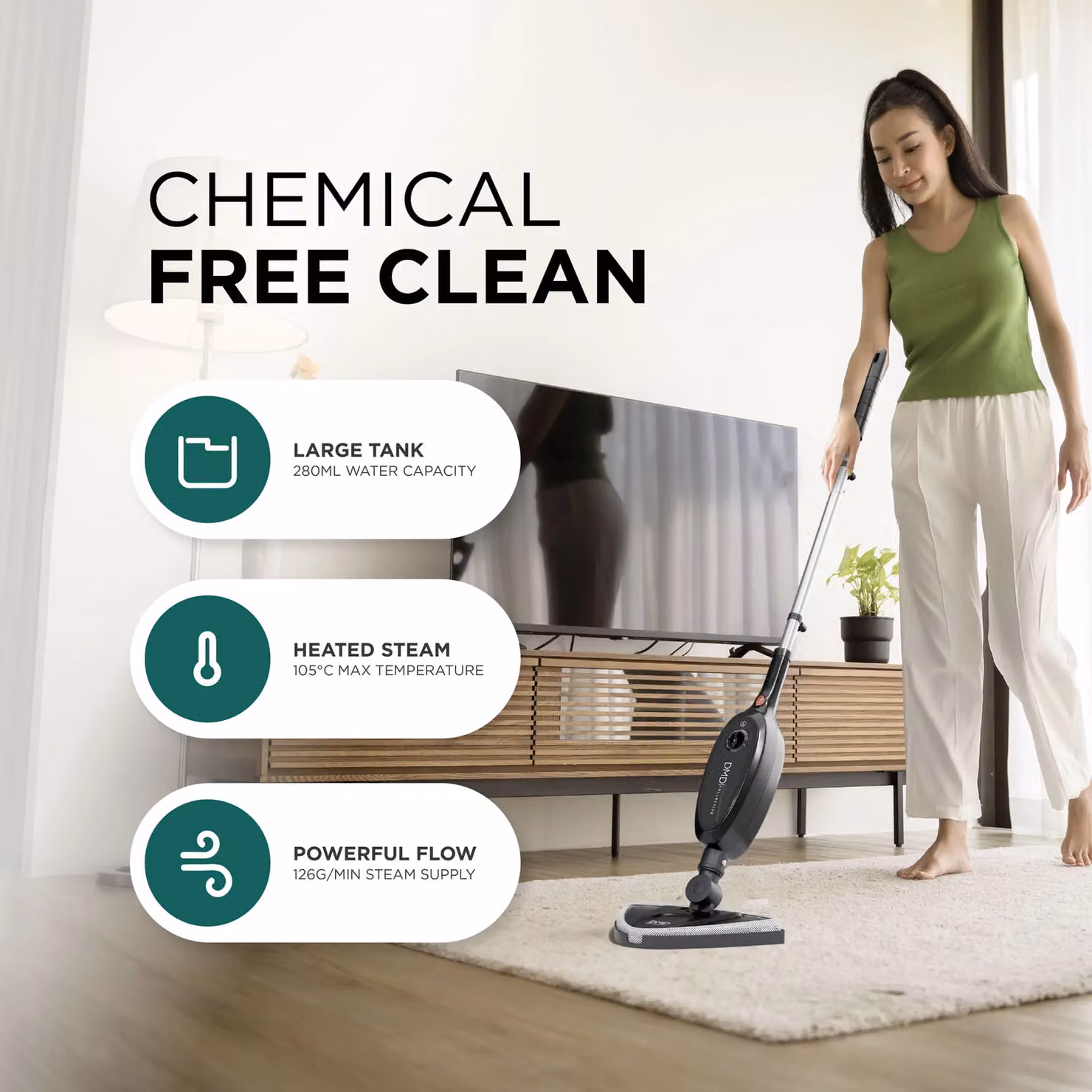 DMD Collective 10-in-1 Multifunction Upright Steam Mop in Black – 3