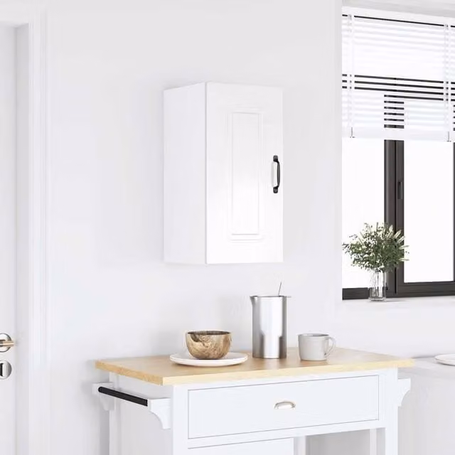 Berkfield Home Kalmar Modern High Gloss White Wall Cabinet in Engineered Wood
