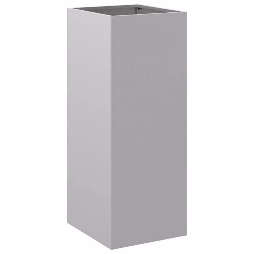Berkfield Home Silver Galvanised Steel Planter Tub W: 32 cm, D: 29 cm, H: 75 cm – 2