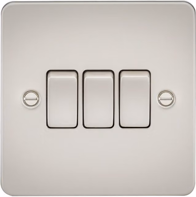 Knightsbridge FP4000PL Pearl 10AX 3G 2-Way Flat Plate Switch