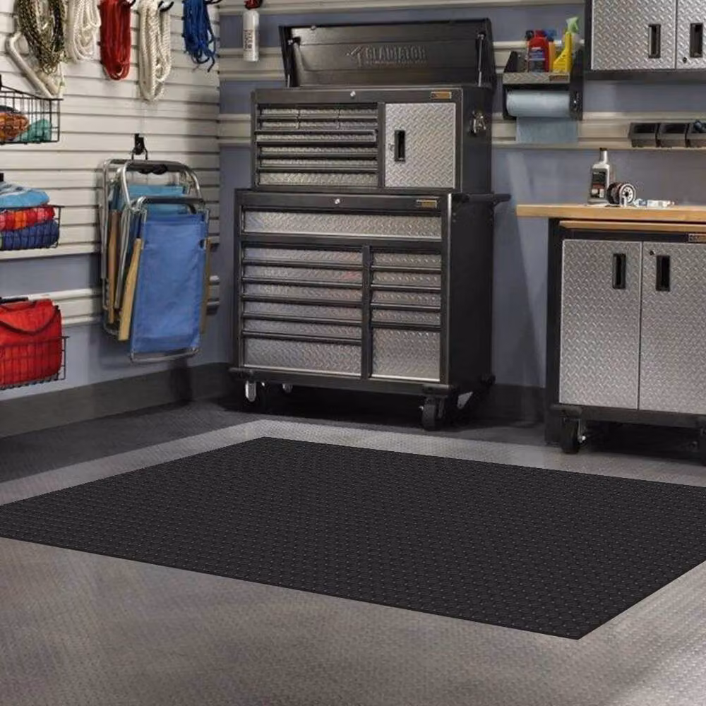 Hinsinc Black Commercial Rubber Floor Mat for Kitchens, W: 100 cm, D: 150 cm – 3