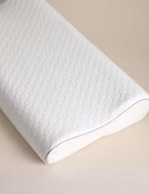 M&S Cooling Memory Foam Contour Support Pillow in White
