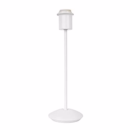 Happy Homewares Modern White Metal Tabletop Lamp with E27 Socket, Height: 35 cm