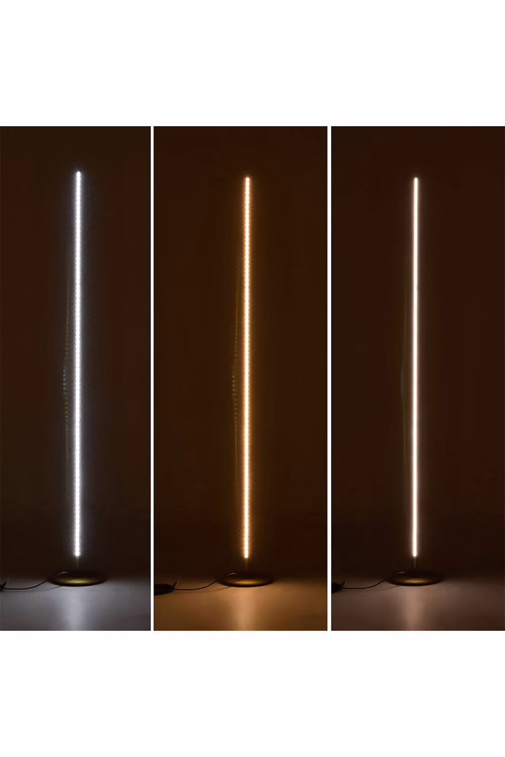 Living and Home Modern Dimmable LED Floor Lamp with Remote Control in Gold/Brass – 3