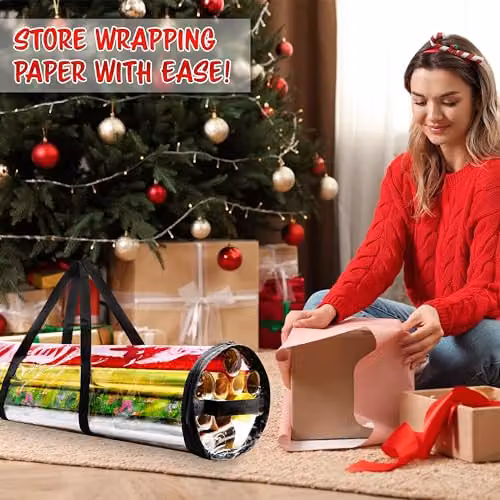 Deco Express Transparent Wrapping Paper Storage Bag with Handles, W/H: 22 x 79 cm – 2
