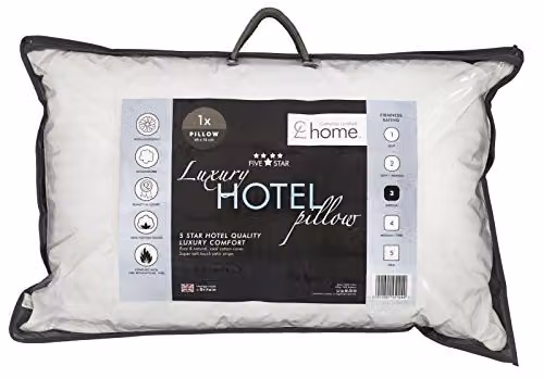 Catherine Lansfield Luxury Hotel White Cotton Microfibre Pillow W/D: 48 x 74 cm – 2