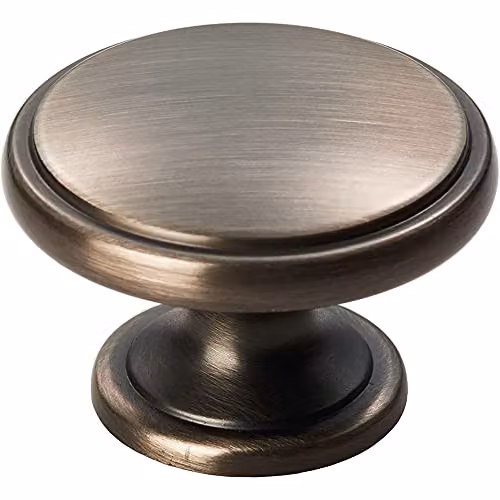 Gun Metal Brushed Ring Domed Cupboard Door Knob, 38.5mm Diameter
