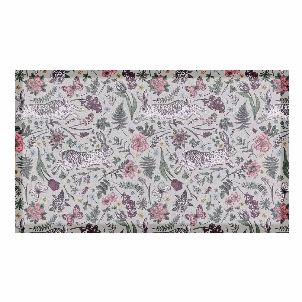 Artsy Mats Hare Wildflowers Doormat, Multicolour, W: 90 cm, D: 60 cm – 3