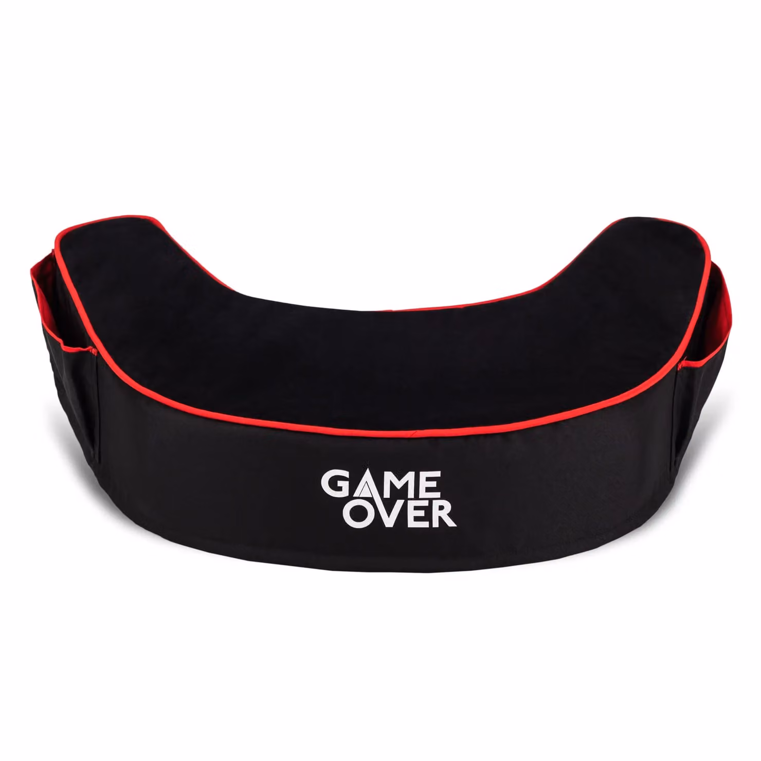 Game Over Store Contoured Semicircular Ergonomic Gaming Support Lap Cushion in Black Polyester Velour