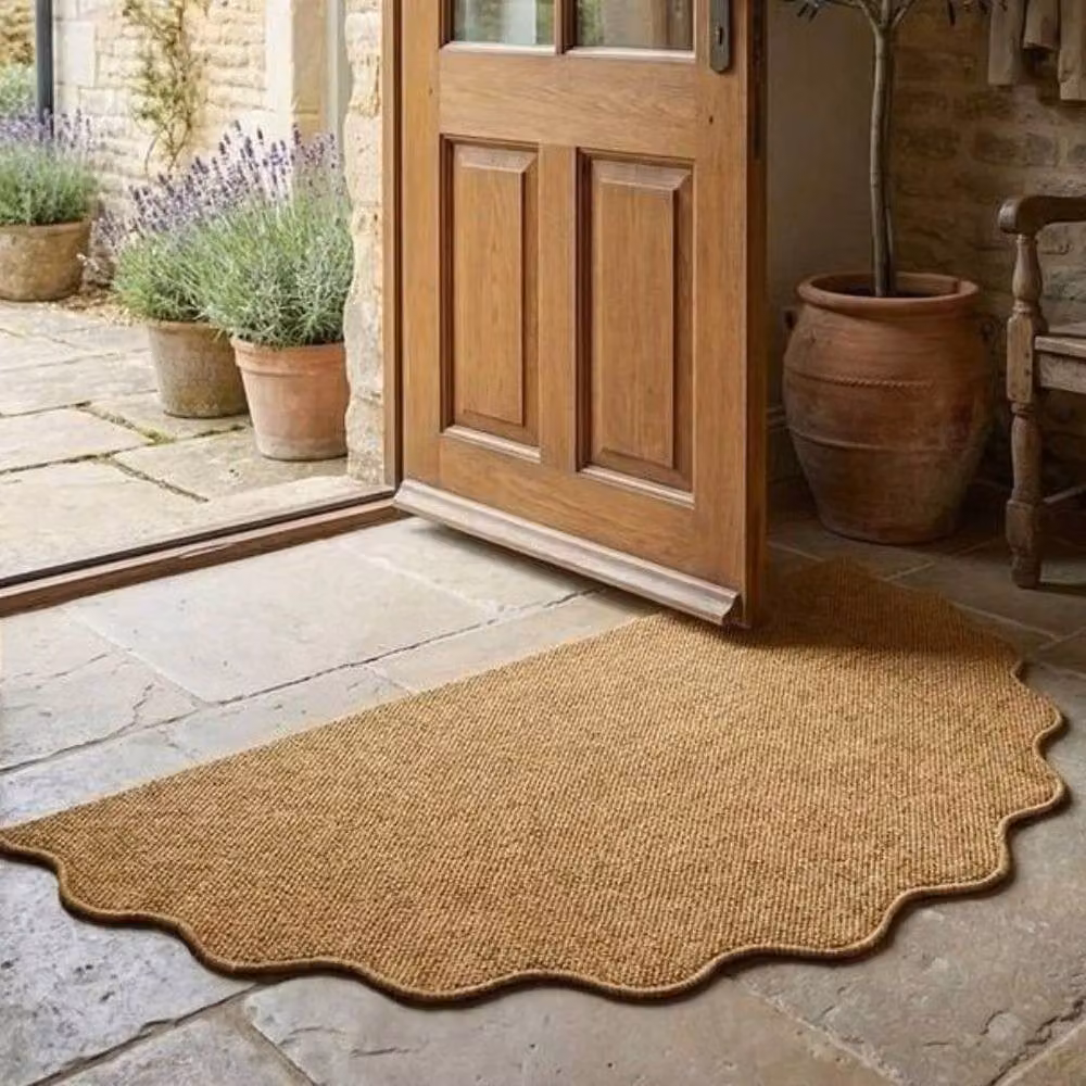 FLAVORA Brown Irregular Custom Shape Dirt Repellent Entrance Door Mat, W/D: 100 x 100 cm – 2