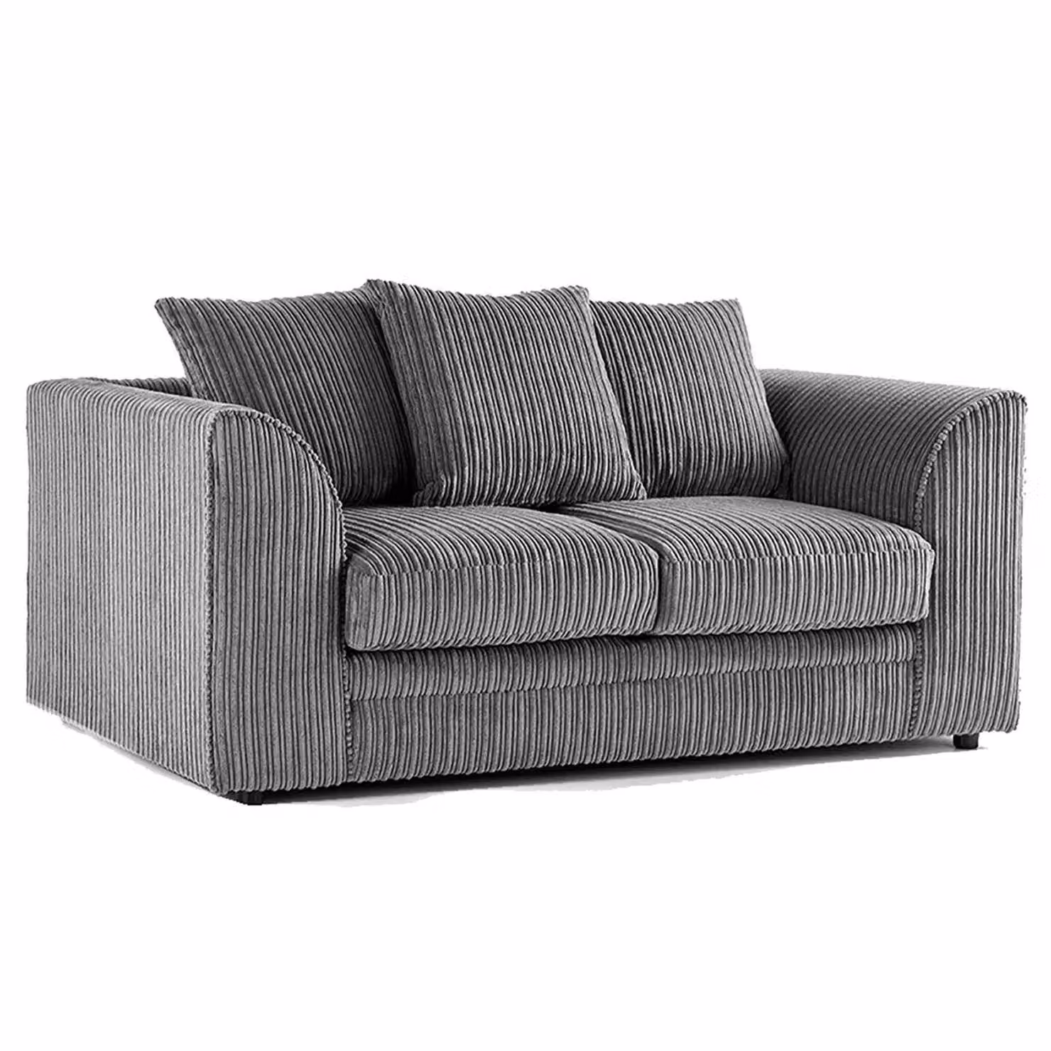 Furnishings For Less UK Luxor 3 Piece Fabric Sofa Suite in Grey with Scatter Back and Matching Design – 2