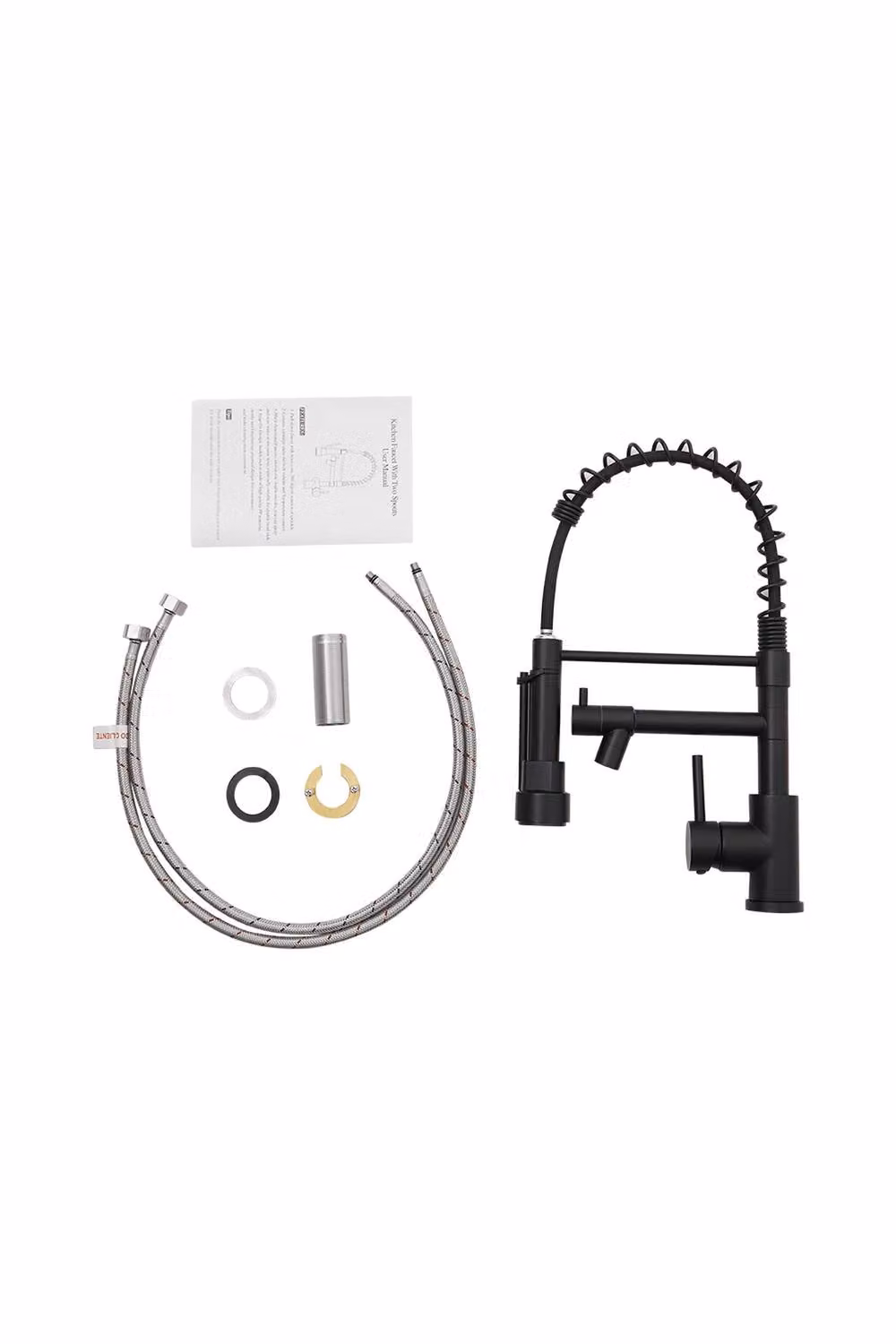 Garden Sanctuary Modern Stainless Steel Kitchen Faucet with Pull-Down Spring and Pot Filler in Matt Black – 2