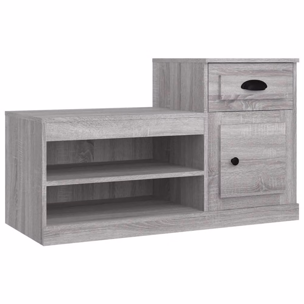 Berkfield Home Grey Modern Shoe Cabinet with Hinged Doors and Internal Shelves, W/D/H: 100 x 42 x 60 cm – 2