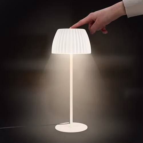 Briloner LED Table Lamp, Dimmable Touch Control, Warm White, White, H 36 cm x W 14.3 cm – 6