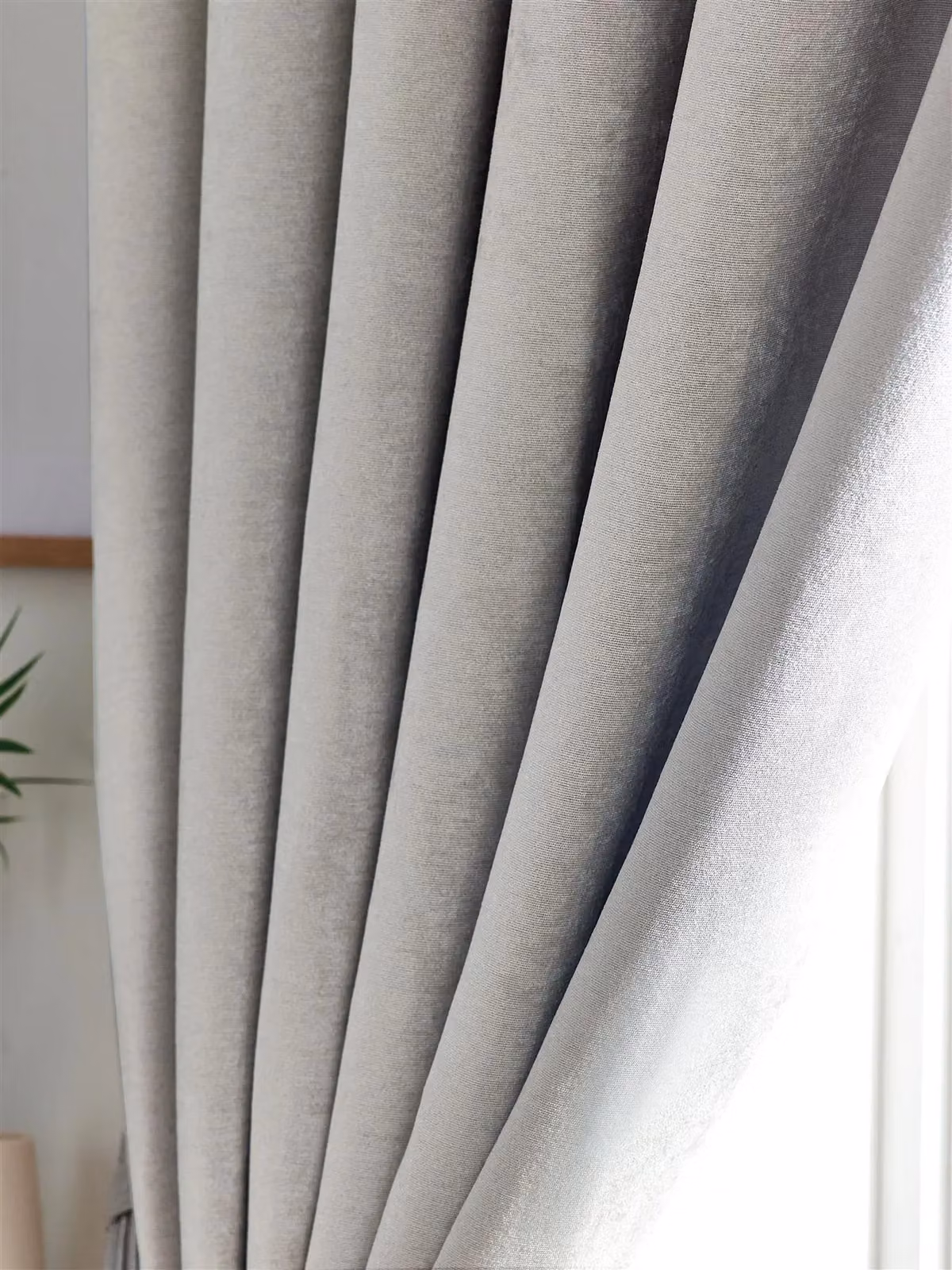 Luxury Living Silver Chenille Blackout Pencil Pleat Top Curtains, Width: 168 cm, Drop: 229 cm – 4