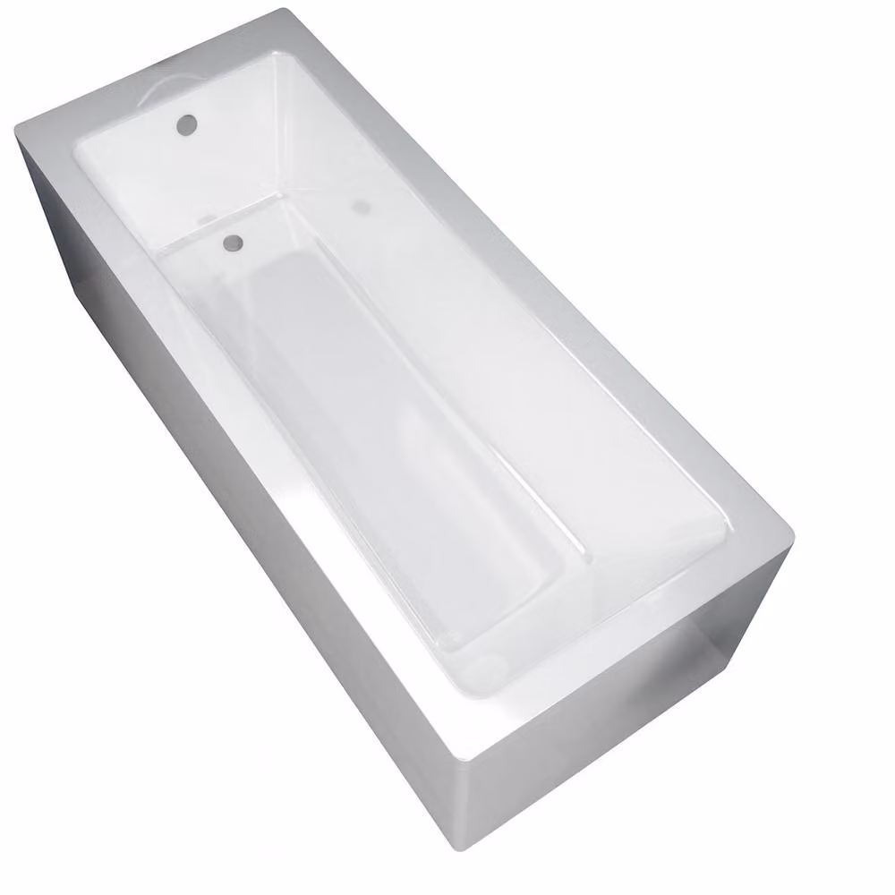 Bathroom Kingdom Portofino White Single Ended Square Built-in Acrylic Bath – 2