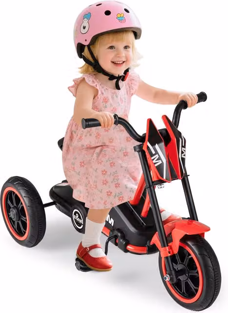 COSTWAY Red Tricycle and Ride-On Toy for Toddlers