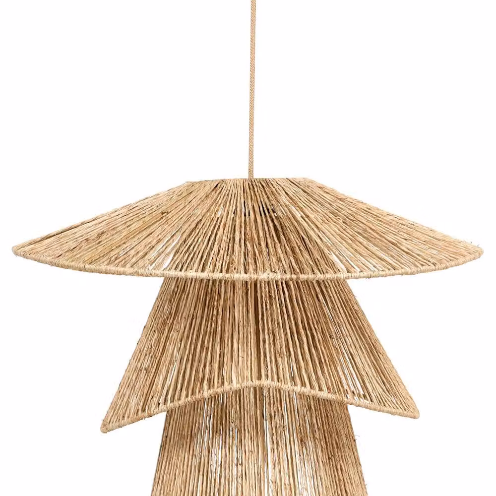 Wyld and Coco Natural Jute and Black Metal Boho Pendant Light – 2