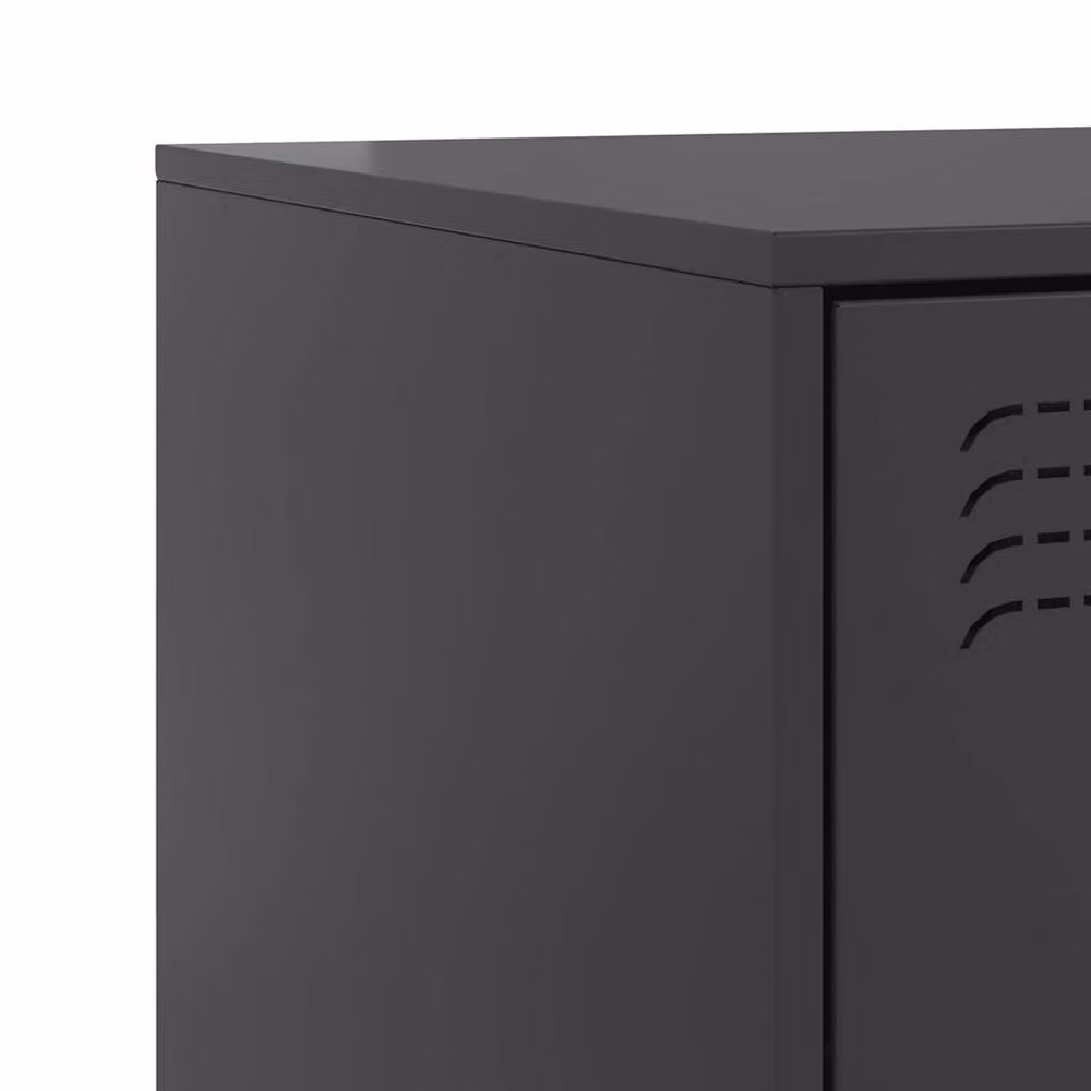 Berkfield Home Set of 2 Black Steel Bedside Cabinets, W/D/H: 34.5 x 39 x 62 cm – 4