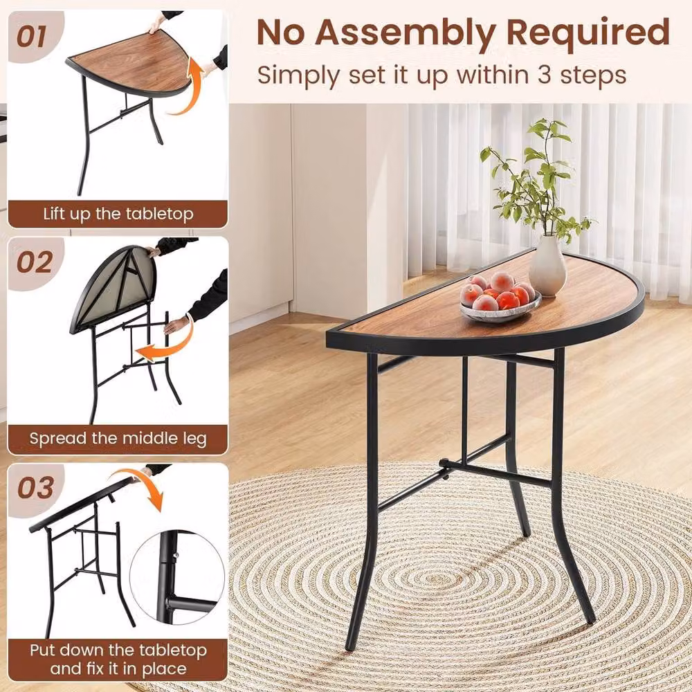 EONLION Brown Folding Event Banquet Table, Width: 100 cm – 3