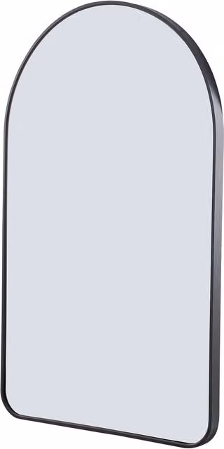 Livingandhome Round Wall Mounted Modern Bathroom Mirror with Black Aluminium Frame, Width: 50 cm