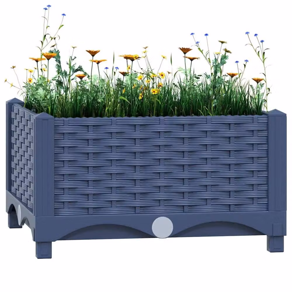 Berkfield Home Grey Polypropylene Raised Bed W: 40 cm, D: 40 cm, H: 23 cm – 2