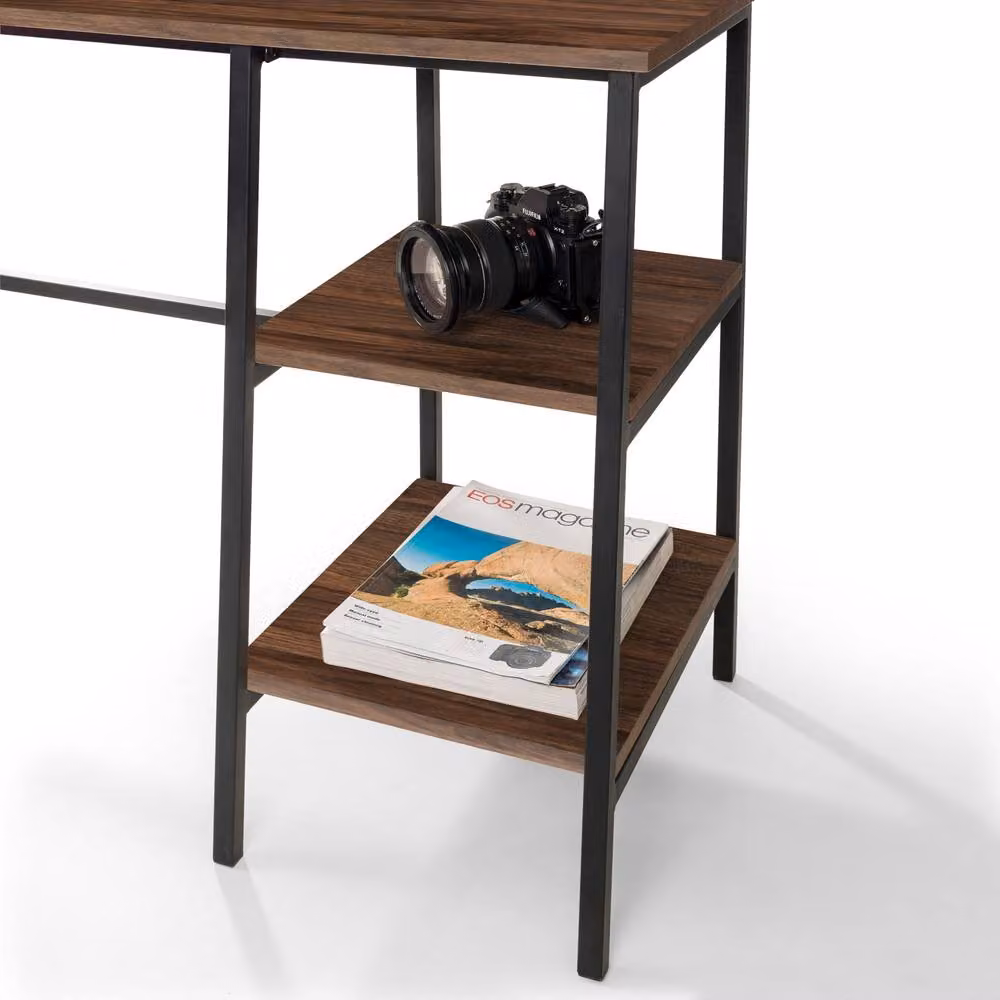 Cheshire Camden Modern Writing Desk in Black and Walnut – 4