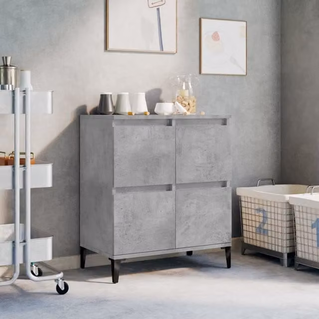 Berkfield Home Sideboard in Concrete Grey, W/D/H: 60 x 35 x 70 cm
