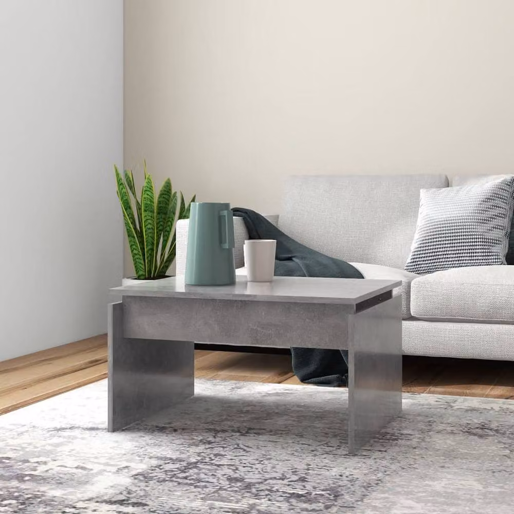 Berkfield Home Modern Rectangular Coffee Table in Grey MDF, W: 68 cm, D: 50 cm, H: 38 cm – 2