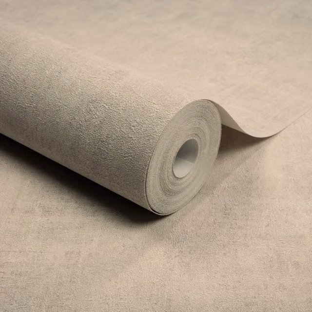 Grandeco Annabella Beige Abstract Plain Pre-pasted Wallpaper