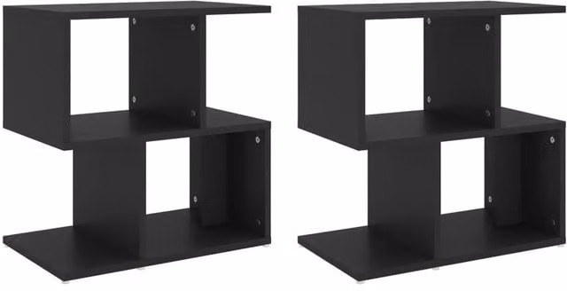 Berkfield Home Set of 2 Black Classic Bedside Cabinets, W/D/H: 50 x 30 x 51.5 cm – 1