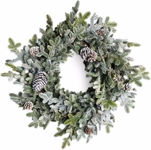 Shatchi Green Cypress Pine Wreath with Pine Cones, Diameter: 60 cm