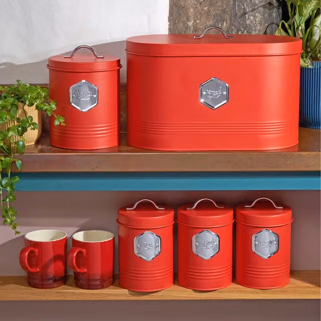 Cooks Professional 5-Piece Airtight and Leakproof Stainless Steel Storage Set in Red