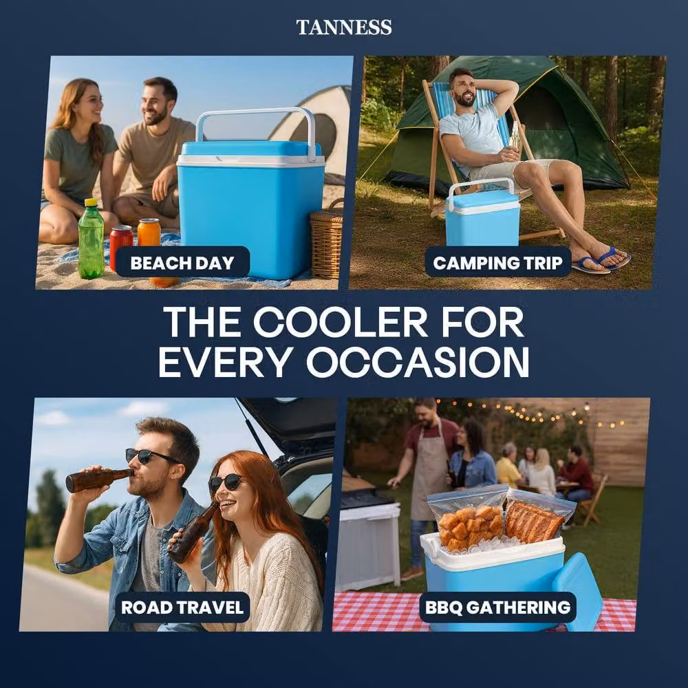 Tanness 24L Insulated Plastic Cool Box in Blue – 6