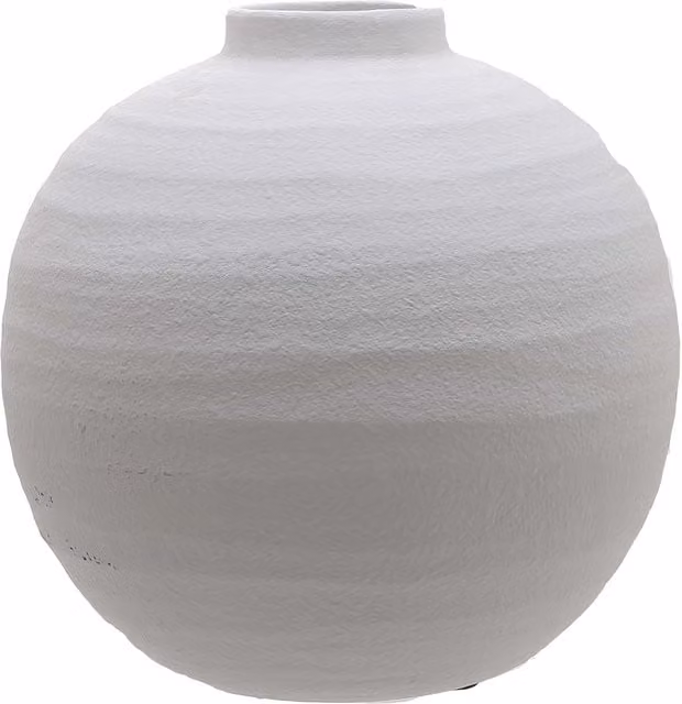 KDMK Tiber Handmade White Ceramic Tabletop Vase with Unique Textures