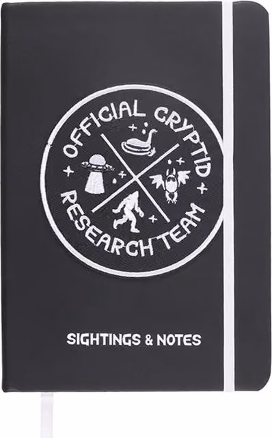 Something Different Cryptid Research Team A5 Lined Hardcover Notebook - Black