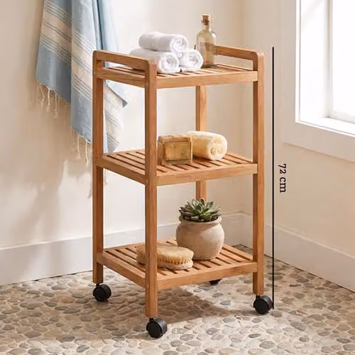 Premier Housewares Three Tier Wooden Shoe Rack Organiser in Walnut Wood Finish, W/D/H: 72 x 31 x 35 cm – 2