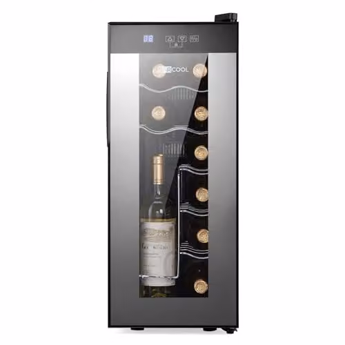 Subcold Barcool VINO12 Countertop Slim Wine Cooler Fridge, Black, 12 Bottle Capacity, Thermoelectric with LED Interior Light and Glass Door, W/D/H: 33.0 x 25.8 x 50.5 cm – 4